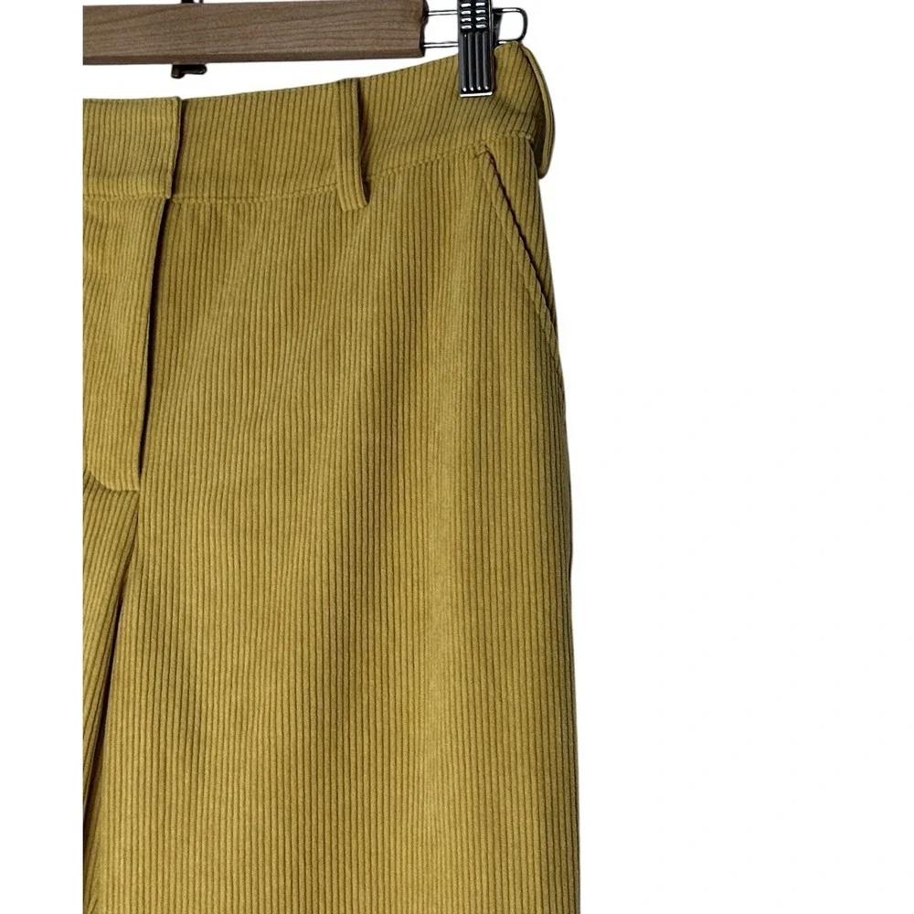 Tuckernuck Wide Leg Pants Women Size‎ 4 Mustard Yellow Corduroy Career Office